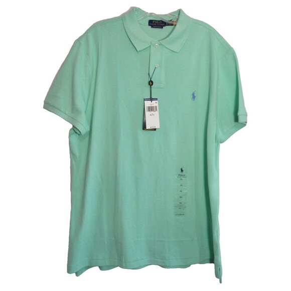 Polo Ralph Lauren Mint Green Short Sleeve Custom Slim Fit Polo Shirt Size XL NWT